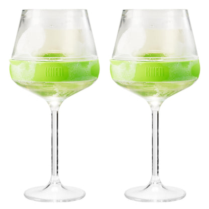 Set of 2 Stemmed Cooling Acrylic Wine Glasses