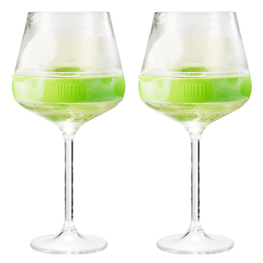 Set of 2 Stemmed Cooling Acrylic Wine Glasses