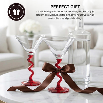 Spiral Stem Martini Glasses and Premium Barware
