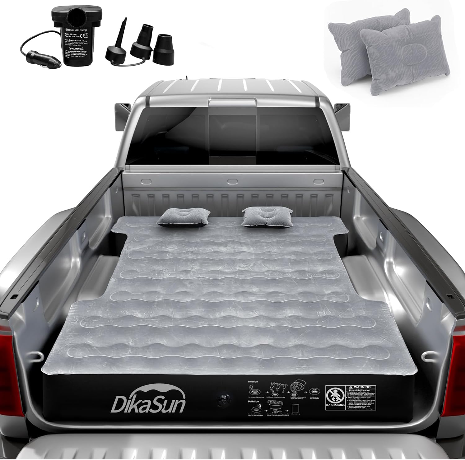 Truck bed air mattress by Dikasun Outdoor fits Nissan 5.5–5.8 ft or 6–6.5 ft beds with pump on Tampa Home & Garden Store