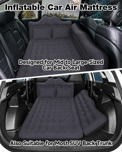 Umbrauto gray back-seat inflatable air mattress with two pillows for mid to large cars on Tampa Home & Garden Store