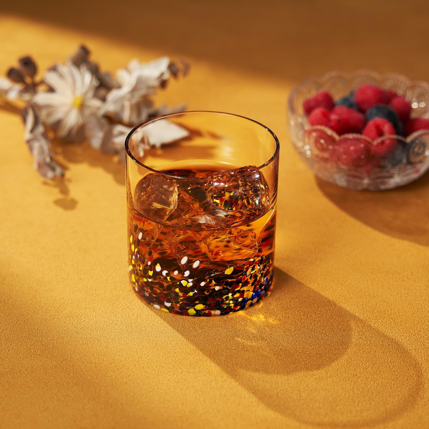 Hand Blown Mexican Confetti Glass And Drinkware