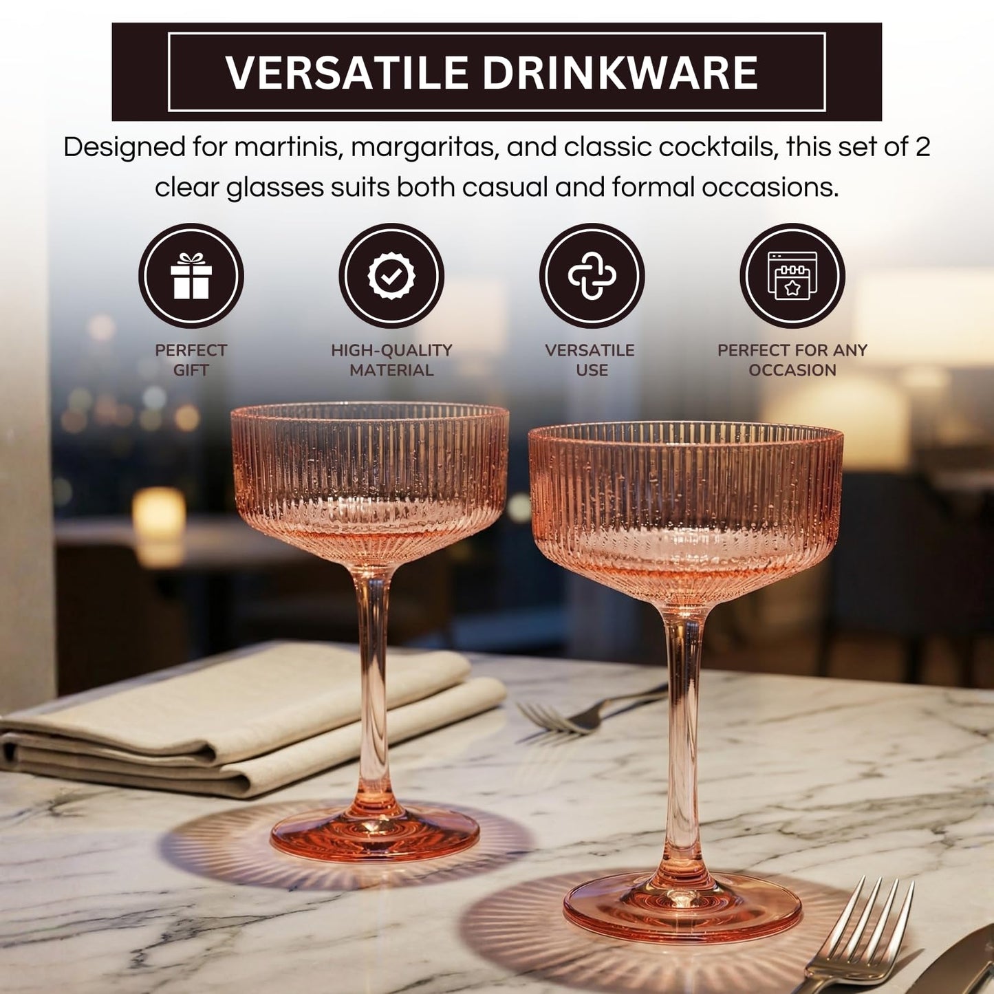 Madrid Set of Two Acrylic Champagne Coupes