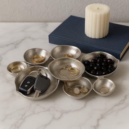 Elegant Silver and Brass Cluster Serving Bowl