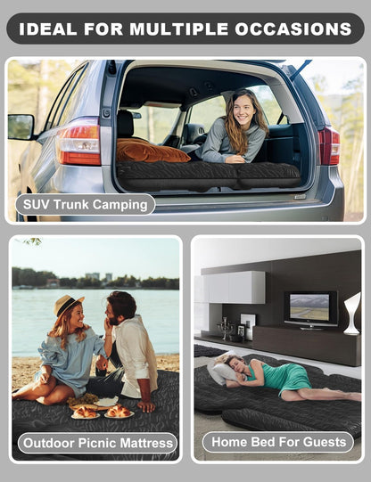 Umbrauto 63in SUV mattress grey with pump; trunk camping 3-scene collage on Tampa Home & Garden Store