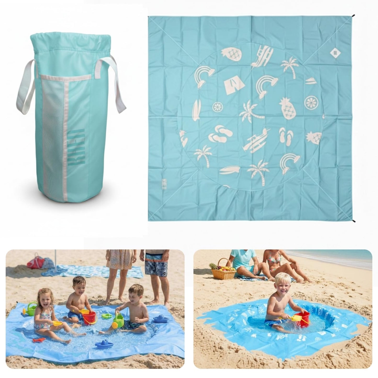 Foldable Beach Splash Mat for Babies and Toddlers