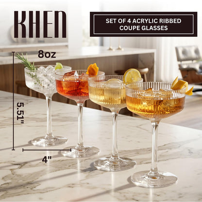The Barcelona Acrylic Champagne Coupe Set of 4