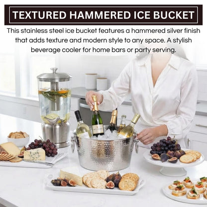 Stainless Hammered Ice Bucket for Bar and Lounge
