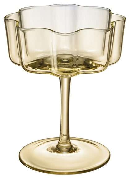 Flower Wave Coupe Cocktail Glasses Set of 5