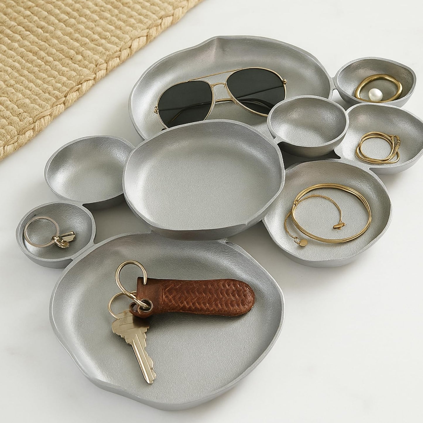 Cluster Silver And Brass Decorative Bowls