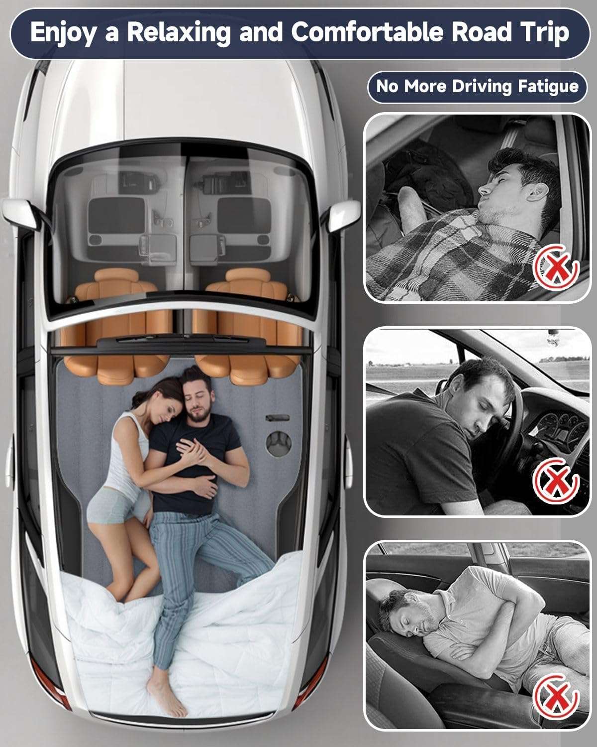 Umbrauto Tesla Y SUV air mattress gray thickened design for car camping with two sleepers on Tampa Home & Garden Store
