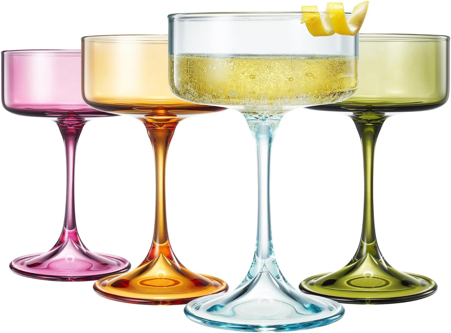 Khen Premium Four Multicolor Champagne Coupe Set