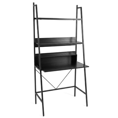 Freestanding Laptop Desk with Open Shelves