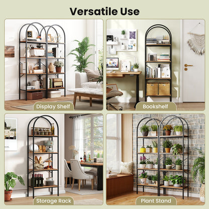 4-Tier Arched Bookcase with Metal Frame black 71 tall DirectDeals versatile display shelf on Tampa Home & Garden Store