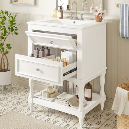 Bathroom Vanity Sink and Two Drawers Storage