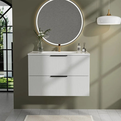 Floating Wall Mounted Vanity Sink and Drawers