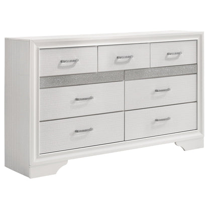 Corbin Glittering Bedroom Set, 4-Piece dresser with silver glitter fronts by HouseOfZazla on Tampa Home & Garden Store