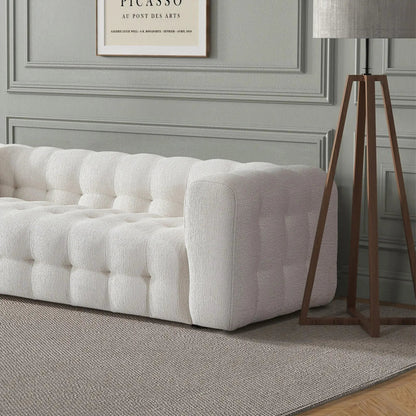 Eden Modern Tufted Chesterfield Sofa, cream fabric, stationary sofa by Unique Piece Furniture on Tampa Home & Garden Store