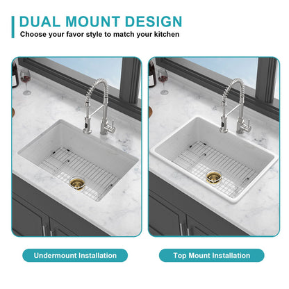 The Dual Mount Ceramic Single Bowl Kitchen Sink