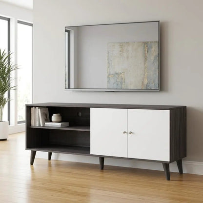 Amidon TV Stand With Storage Shelves and Cabinet