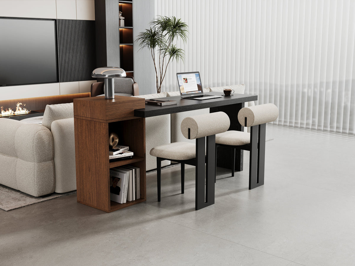 Modern and two tone black walnut side table