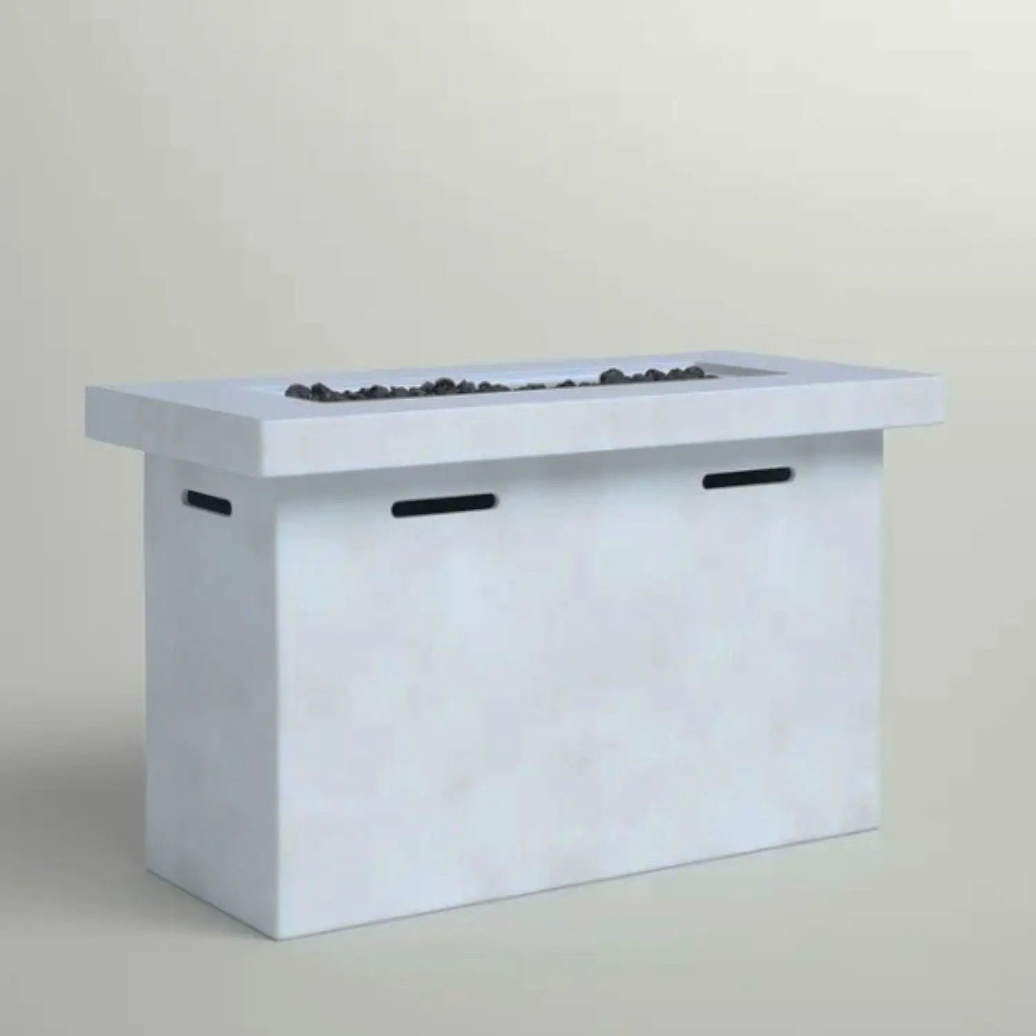 Reinforced Propane Outdoor Fire Pit Table white with vented sides by Unique Piece Furniture on Tampa Home & Garden Store