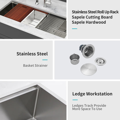 Stainless Steel Undermount Workstation Sink