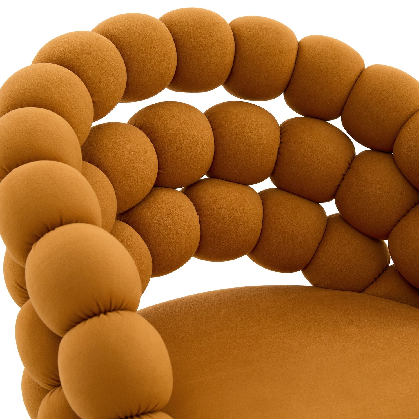 Bubble ball-chain tufted bar chairs set of 2 in tan velvet upholstery by HouseOfZazla on Tampa Home & Garden Store