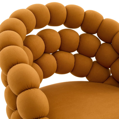 Bubble ball-chain tufted bar chairs set of 2 in tan velvet upholstery by HouseOfZazla on Tampa Home & Garden Store
