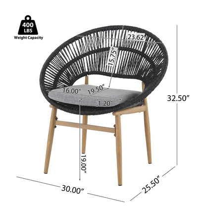 Cyril Rustic Modern Outdoor Papasan Dining Chair