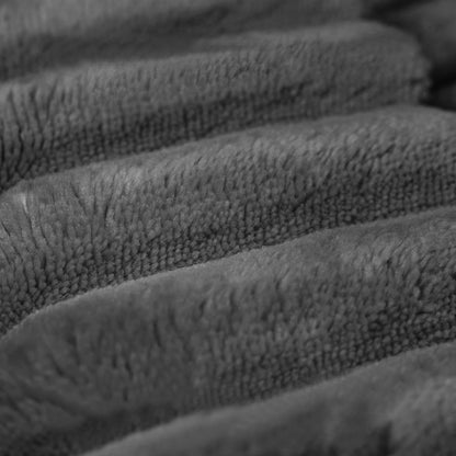 Dark Grey Corduroy Ottoman for the Living Room