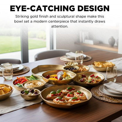 Modern Gold Cluster Serving Bowls Decor Tray