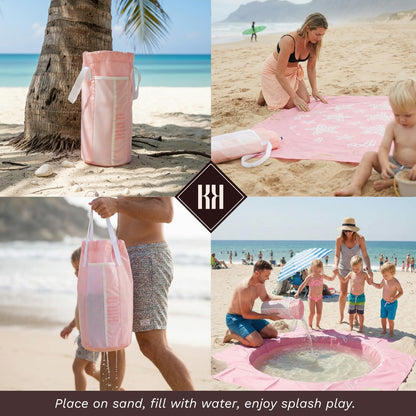 Pink Baby Beach Splash Mat And Sand Barrier