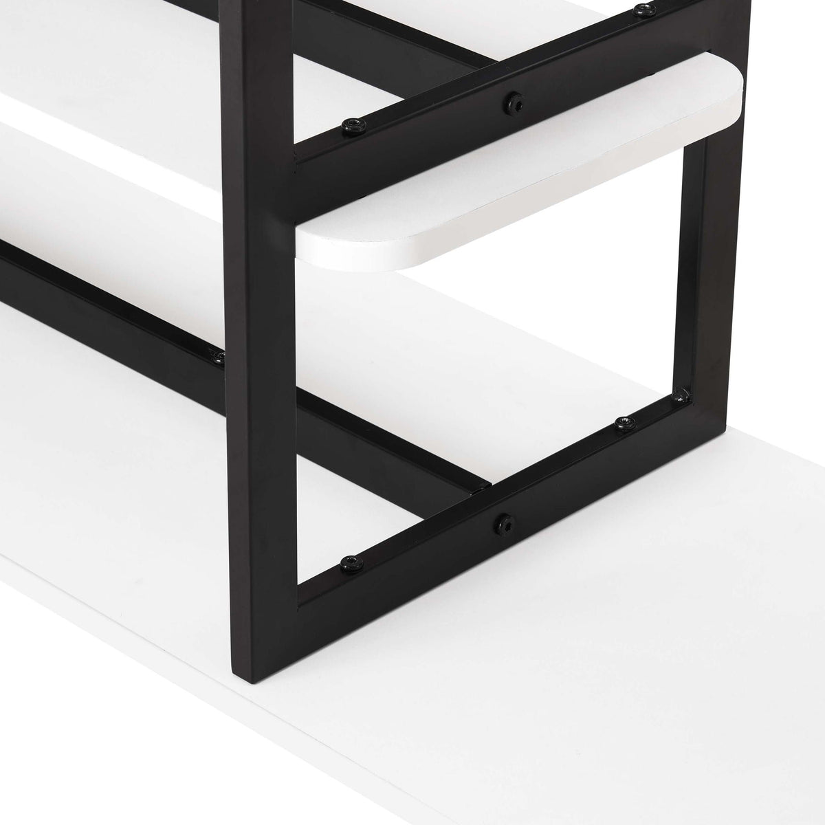 Celine 3-shelf console table with veneer top, black frame and white shelves HouseOfZazla on Tampa Home & Garden Store
