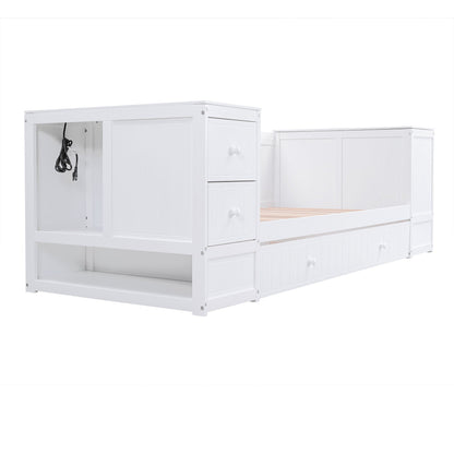 Daybed with storage arms, trundle and charging station in white by HouseOfZazla on Tampa Home & Garden Store