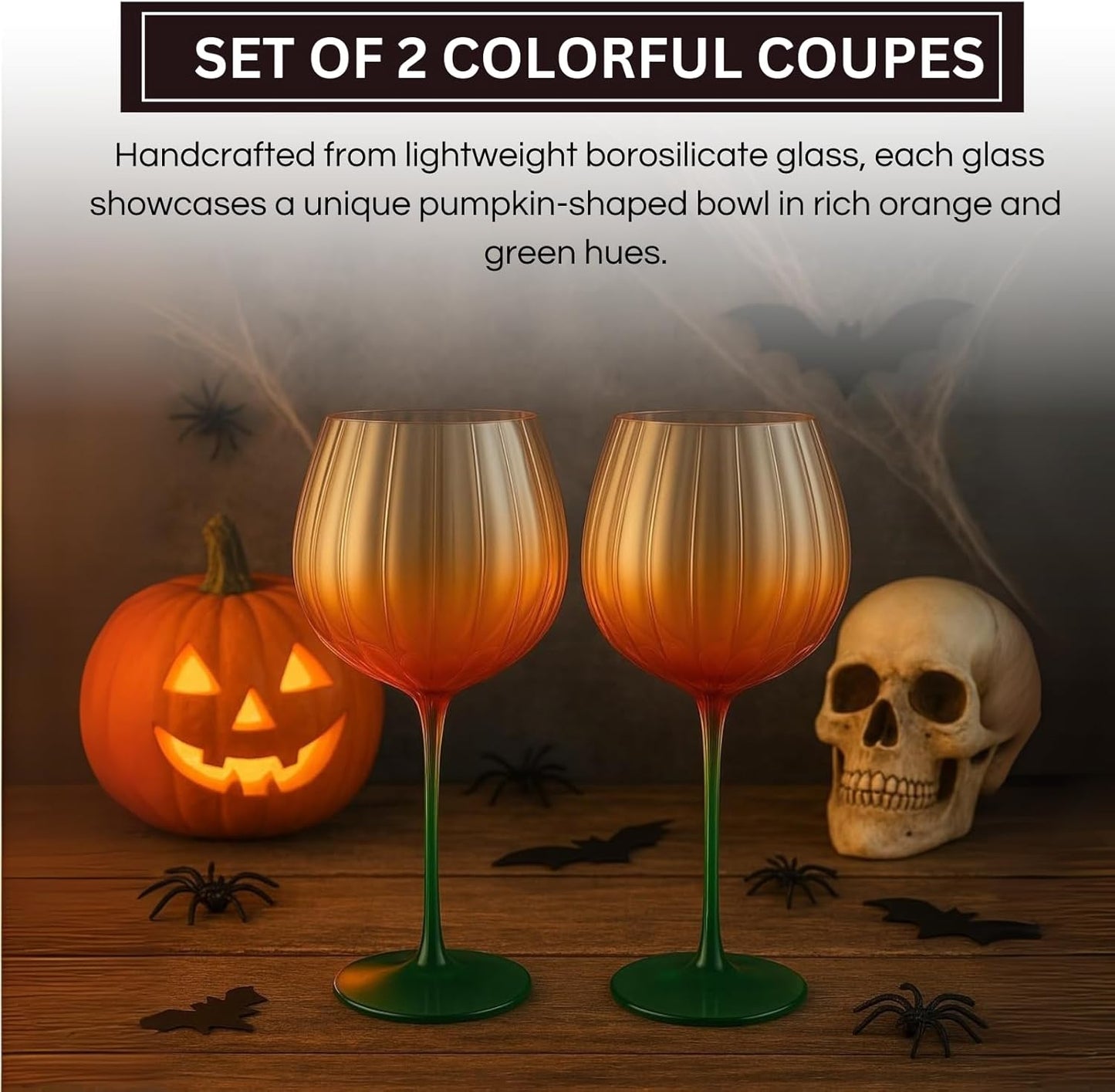 Lightweight Pumpkin Wine Glasses For a Cozy Party