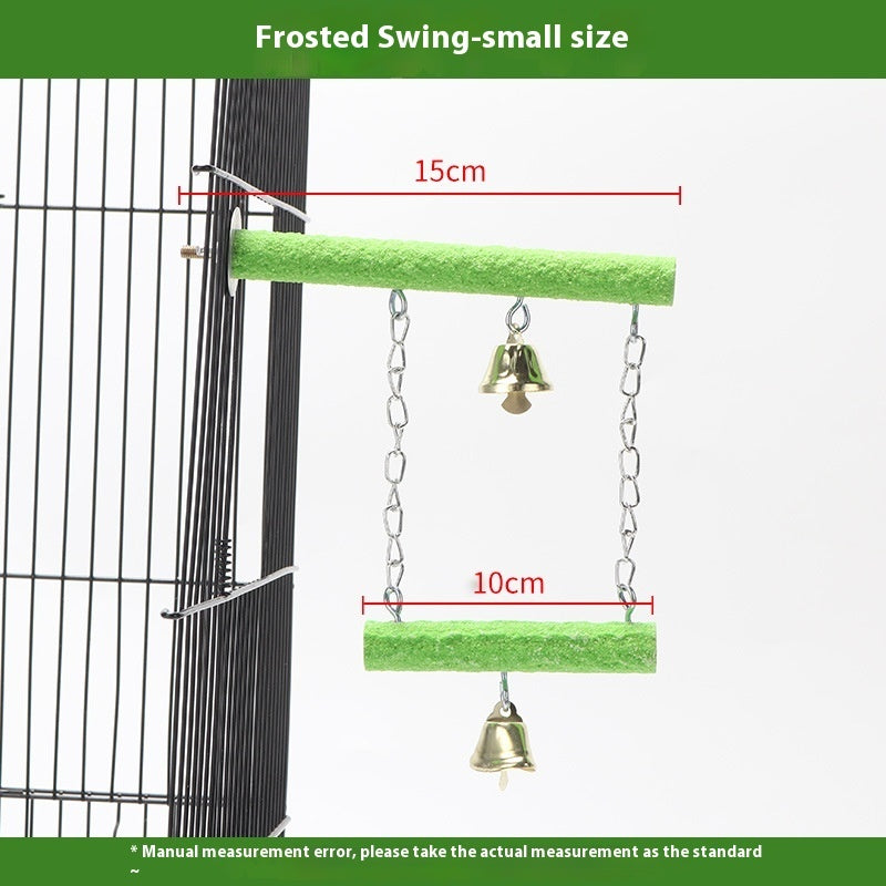 Parrot solid wood stand rod swing grinding claw toy with foam bars and bells Sell My Stuff on Tampa Home & Garden Store