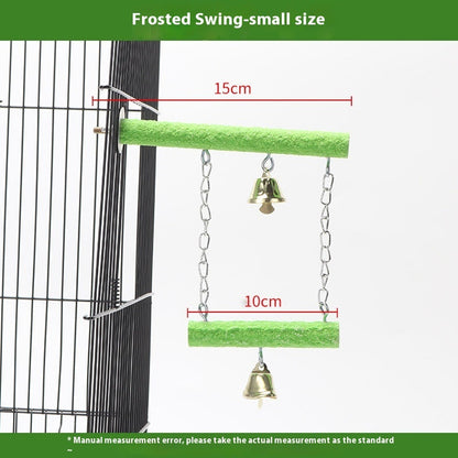 Parrot solid wood stand rod swing grinding claw toy with foam bars and bells Sell My Stuff on Tampa Home & Garden Store