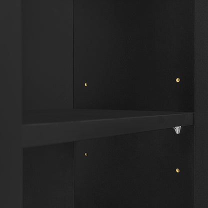 Wall Unit Entertainment Center with black finish panels and gold knobs on Tampa Home & Garden Store