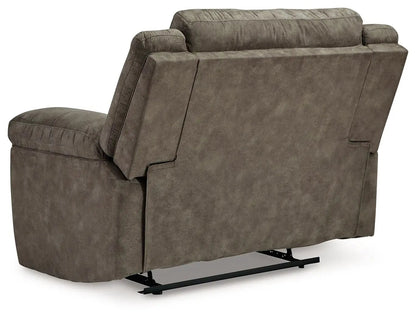 Laresview fossil brown zero-wall wide-seat recliner with plush upholstery and metal base on Tampa Home & Garden Store