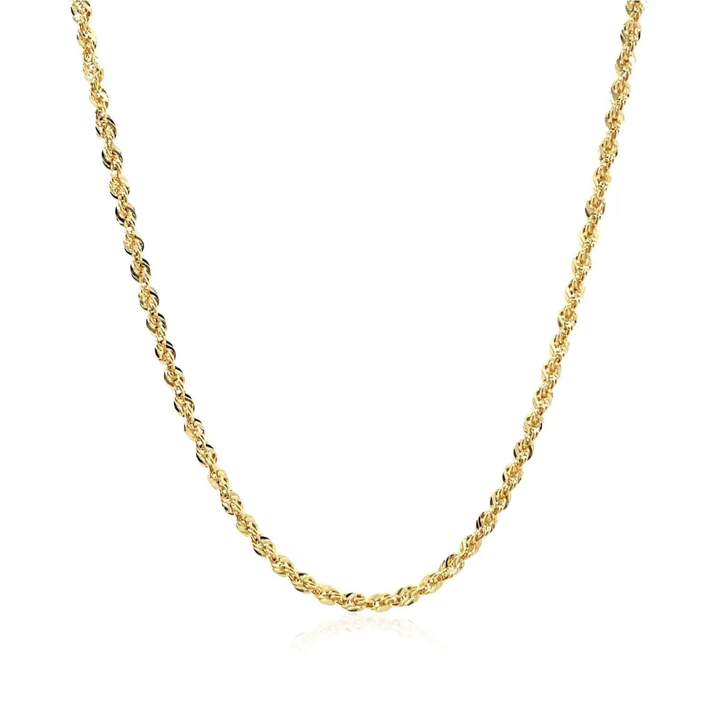10K yellow gold hollow diamond-cut rope chain necklace 2mm by Bids.com on Tampa Home & Garden Store