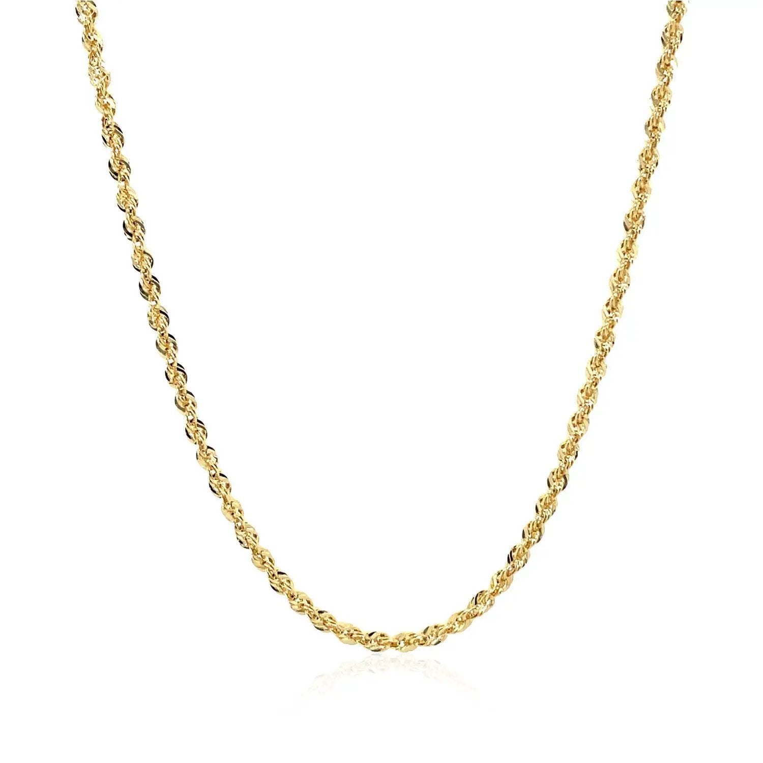 10K yellow gold hollow diamond-cut rope chain necklace 2mm by Bids.com on Tampa Home & Garden Store