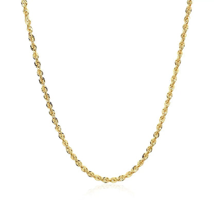 10K yellow gold hollow diamond-cut rope chain necklace 2mm by Bids.com on Tampa Home & Garden Store