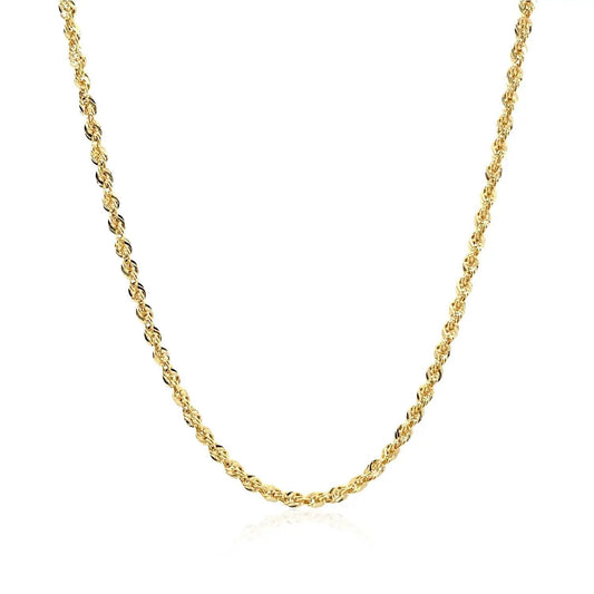 10K yellow gold hollow diamond-cut rope chain necklace 2mm by Bids.com on Tampa Home & Garden Store