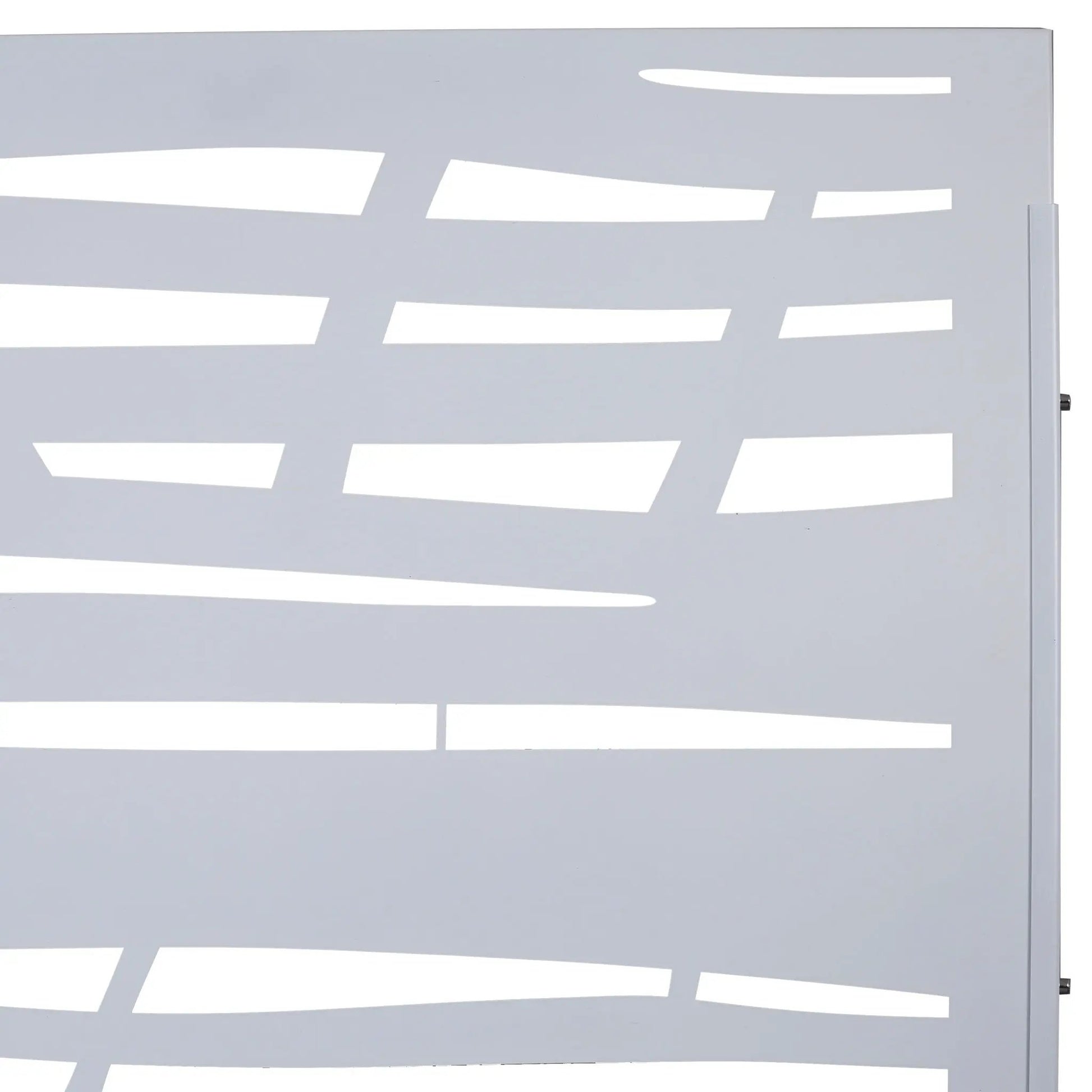Metal privacy screen room divider gray with geometric cutouts by Unique Piece Furniture on Tampa Home & Garden Store