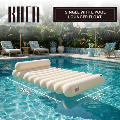White and Inflatable Cushioned Bubble Lounger