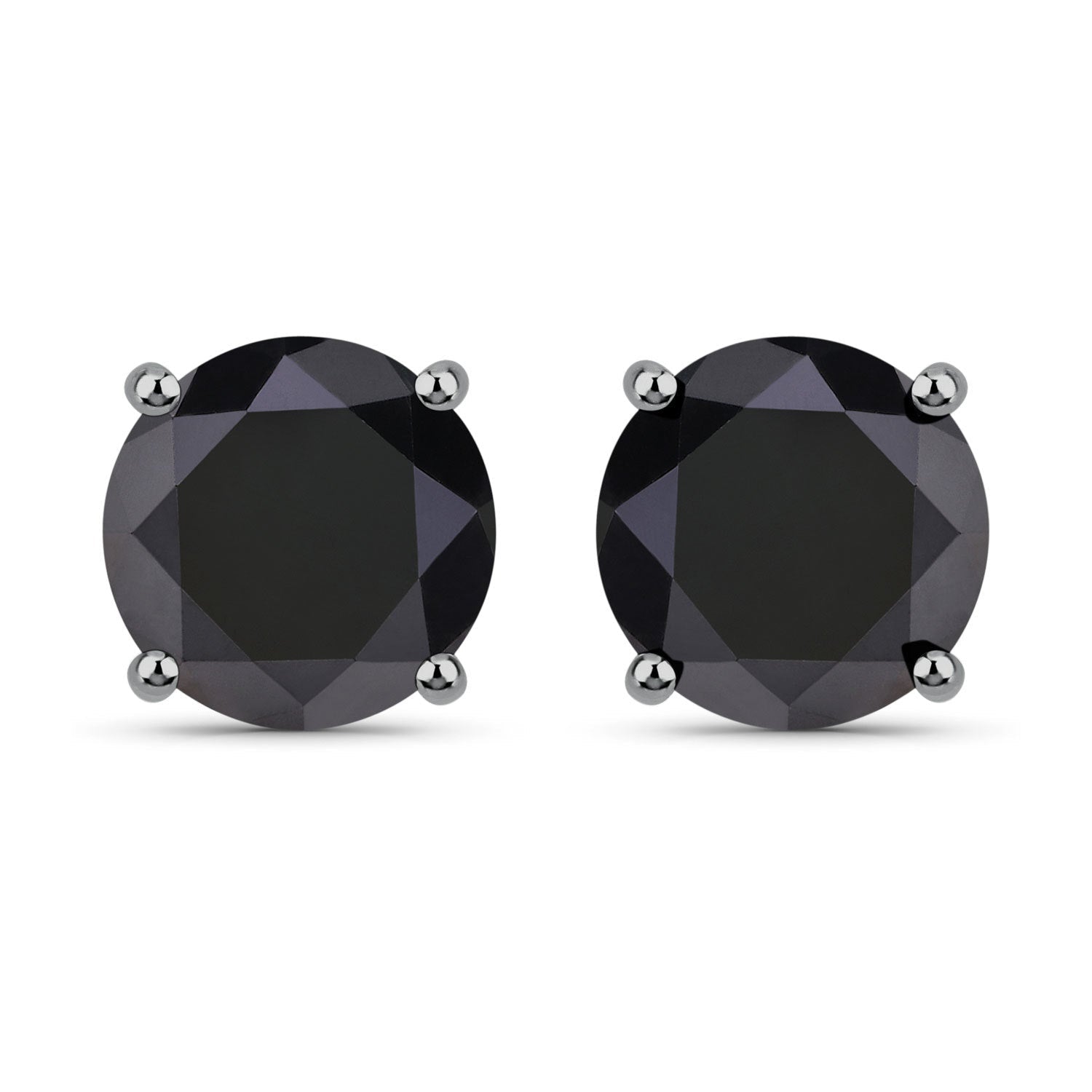 Earrings: Bids.com 4.25ct black diamond stud in 14K white gold, four-prong settings on Tampa Home & Garden Store
