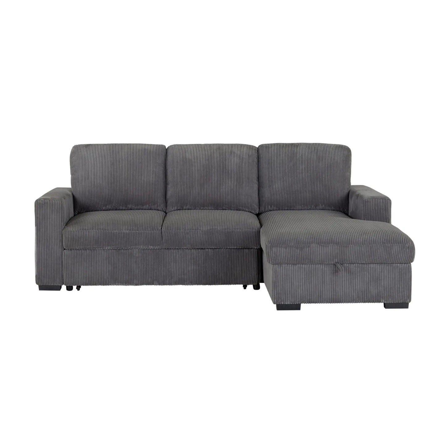 Melody sleeper sectional sofa in gray corduroy fabric by Unique Piece Furniture on Tampa Home & Garden Store