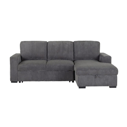 Melody sleeper sectional sofa in gray corduroy fabric by Unique Piece Furniture on Tampa Home & Garden Store