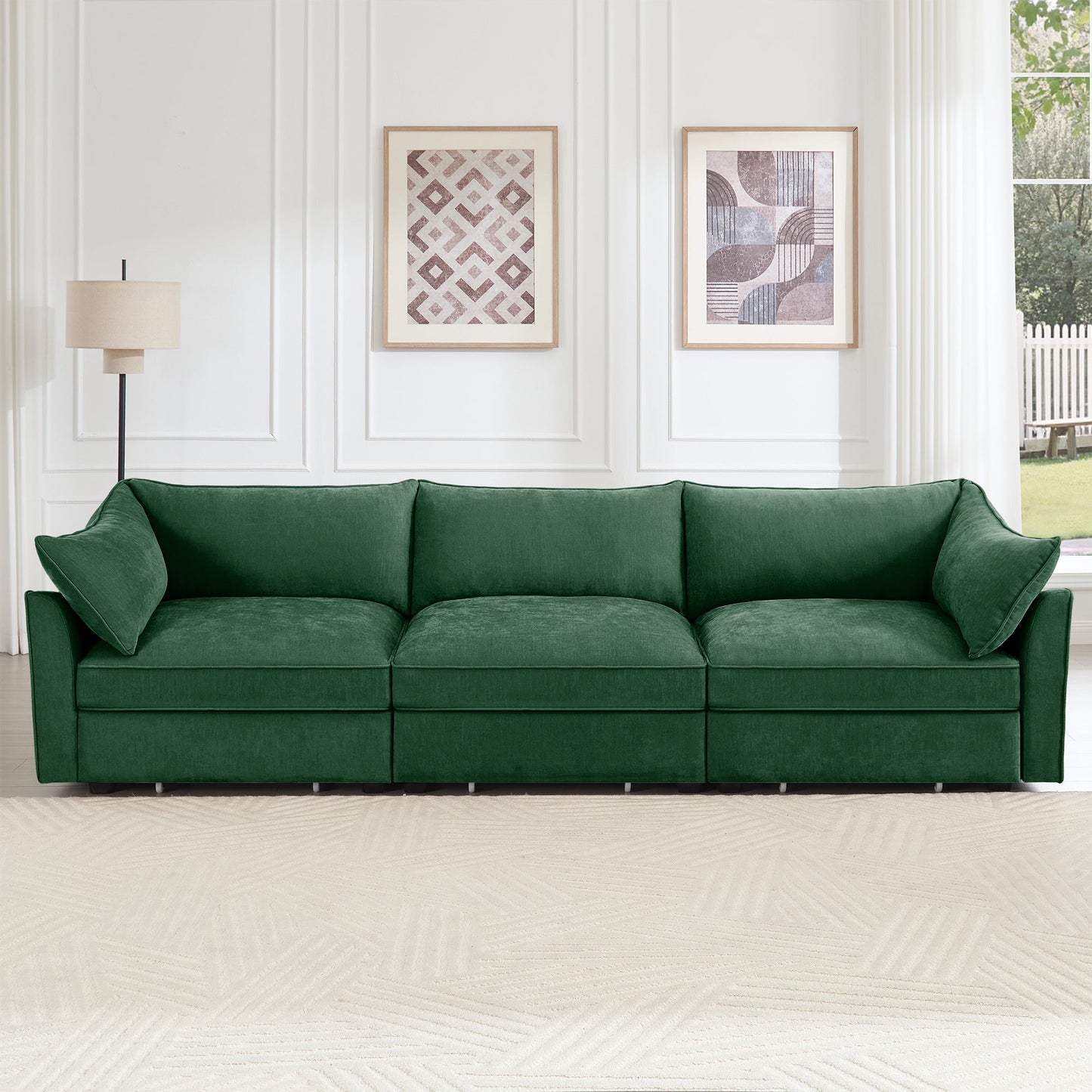 3 Seater Sofa with Pull Out Storage Drawers